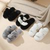 Mao Mao Slippers Women's Autumn and Winter Outer Wear Home Non-slip Plush Crossed Cotton Slippers