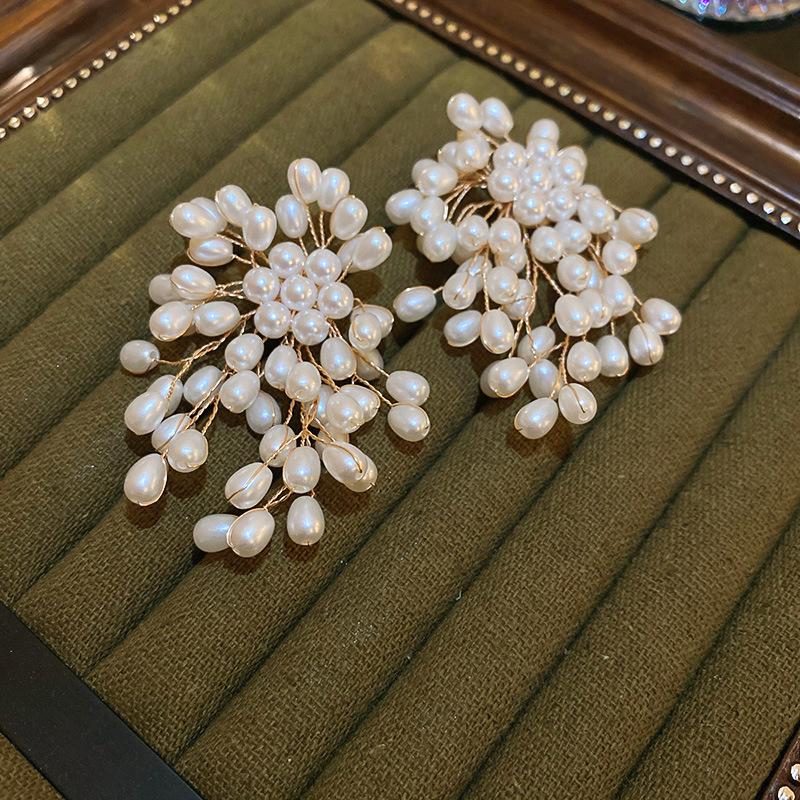 Французские серьги-кисточки с геометрическими жемчужинами из серебряной иглы - Роскошные модные серьги с высококлассным дизайном