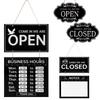 Табличка с часами работы Магазин Добро пожаловать Меловая доска Табличка Открыто и Закрыто для Ресторана Кафе Розничного магазина Стираемая табличка Открыто Закрыто