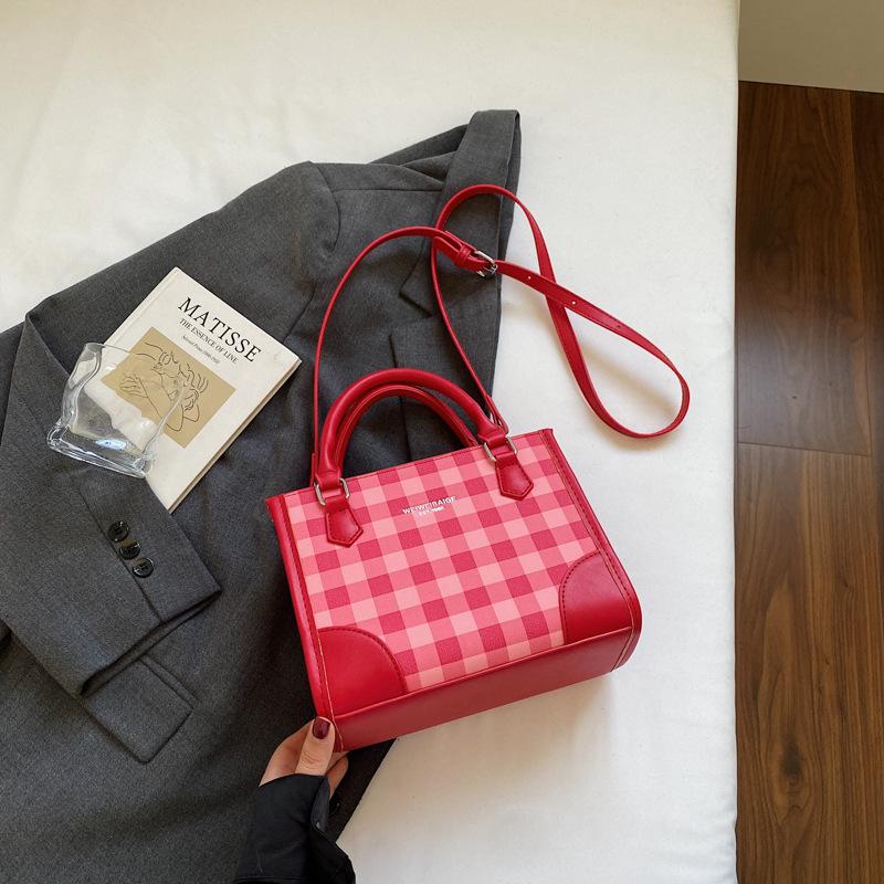 Популярная текстурированная клетчатая портативная сумка-мессенджер новая модная универсальная повседневная маленькая сумка