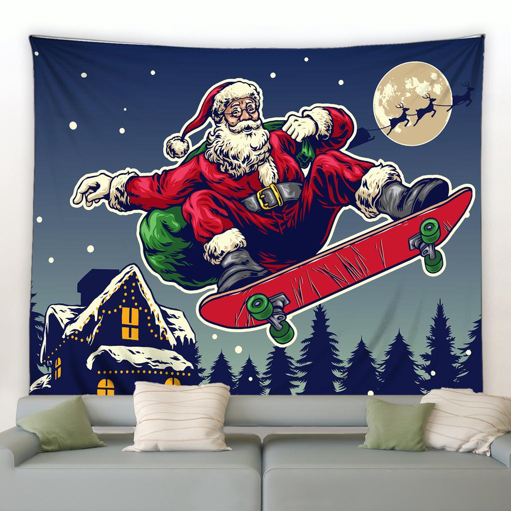 Home Christmas Tapestry Santa Claus Snowman Christmas Tree Holidays Living Room Bedroom Dormitory Room Tapestry