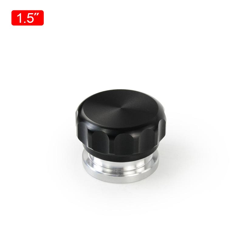 3.0"/76mm 2.5"/63.5mm 2"/50.8mm 1.5" 38mm Aluminum Alloy Weld Billet On Filler Neck And Cap Oil Fuel Water Tank Black