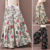 Plus Size Casual Pants Women's Plus Floral Print Wide Leg Loose Drawstring Pants With Pockets