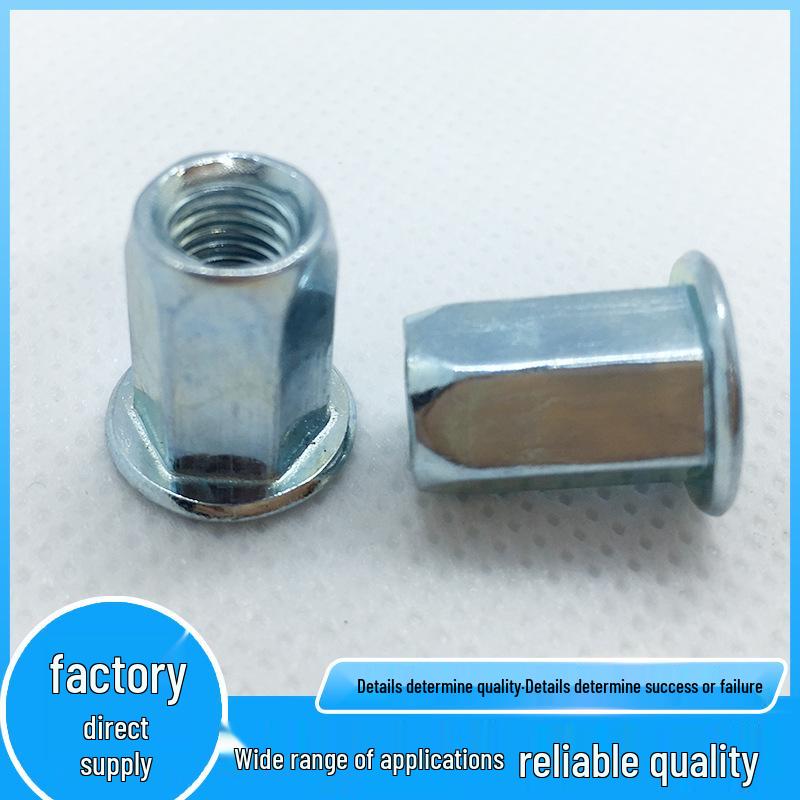Gude Galvanized Flat Head Full Hex Rivet Nut