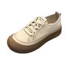 Cowhide Version Leather Retro Women's Shoes Soft-soled Mother Single Shoes 2025 Spring and Summer New Thick-soled Casual Beanie White Shoes
