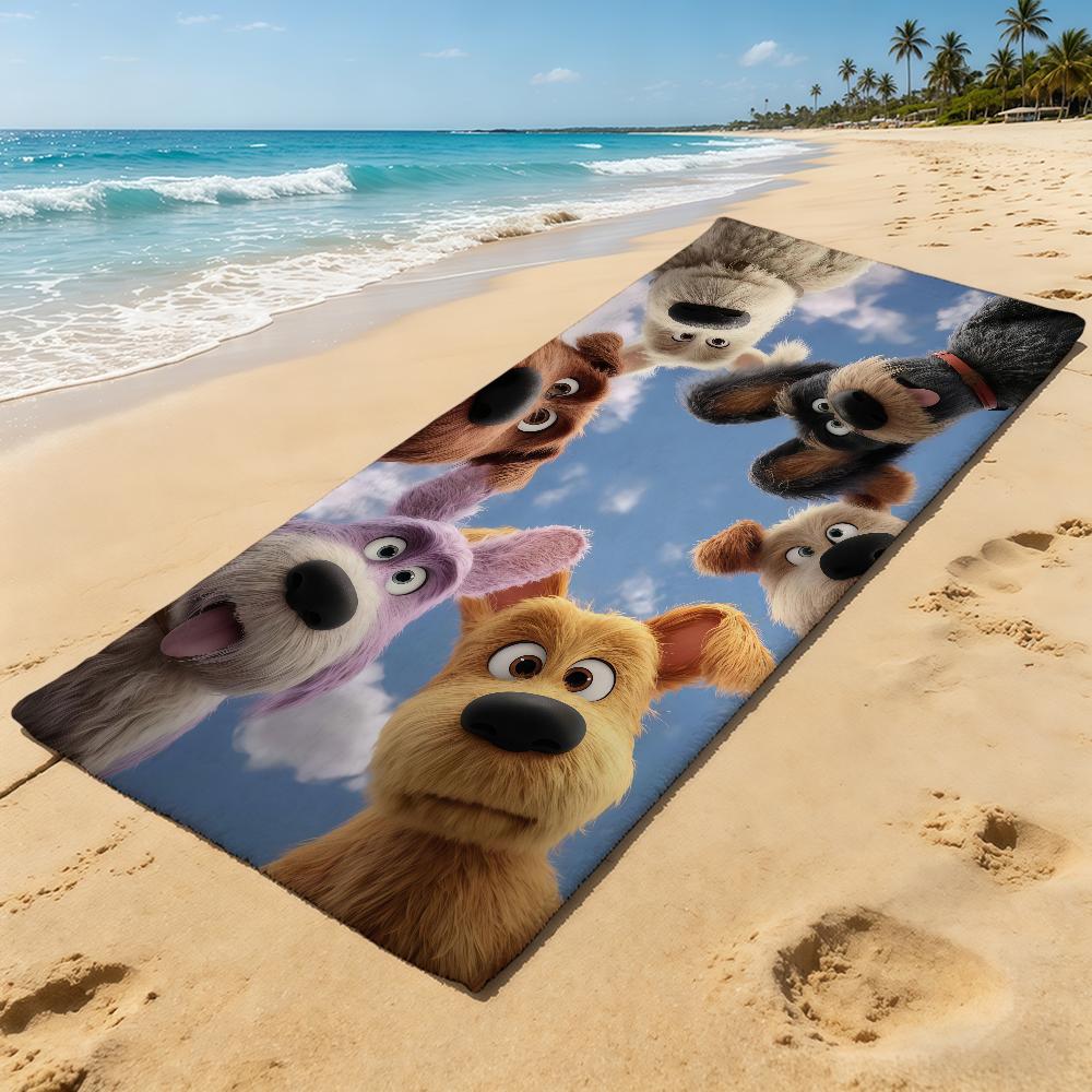 S-SECRET L-LIFE OF P-PETS Cartoon Towel For Outdoor Camping Beach Towel Super Absorbent Quick-Drying Summer Towel