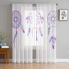 Dream Catcher Watercolor Feather Pattern Modern Tulle Curtains for Living Room Bedroom Home Kitchen Window Sheer Curtains
