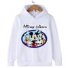 Милый детский свитшот с капюшоном с мультяшным дизайном Disney для мальчиков и девочек, осенне-зимний, для повседневной носки на улице, теплый и мягкий, спортивная одежда