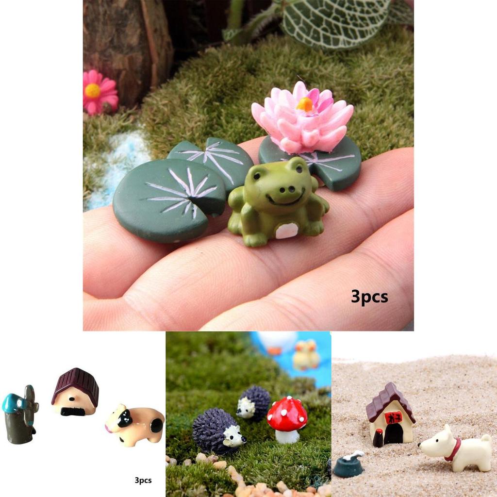 Whimsical Cow Pig Dog Resin Miniatures For Magical Garden And Terrarium Designs