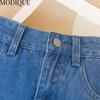 MODIQUE, летние шорты, юбка, женская эластичная свободная повседневная базовая женская юбка трапециевидной формы, милая однотонная джинсовая юбка с высокой талией и оборками