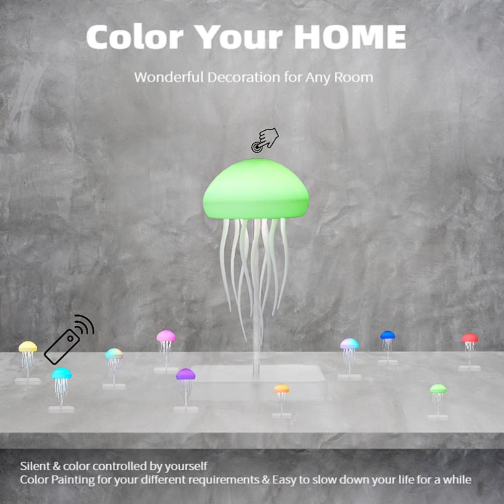 Upgrade Voice Control Dancing Jellyfish Lamp with Remote Control Rechanging Table Night Light Color Changing Atmosphere Light Birthday Christmas Gift