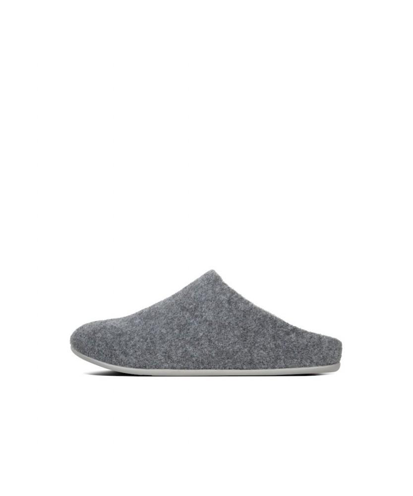 Женские тапочки-мюли Fitflop из войлока с овчиной - Стальной серый (Ft59K2P043)