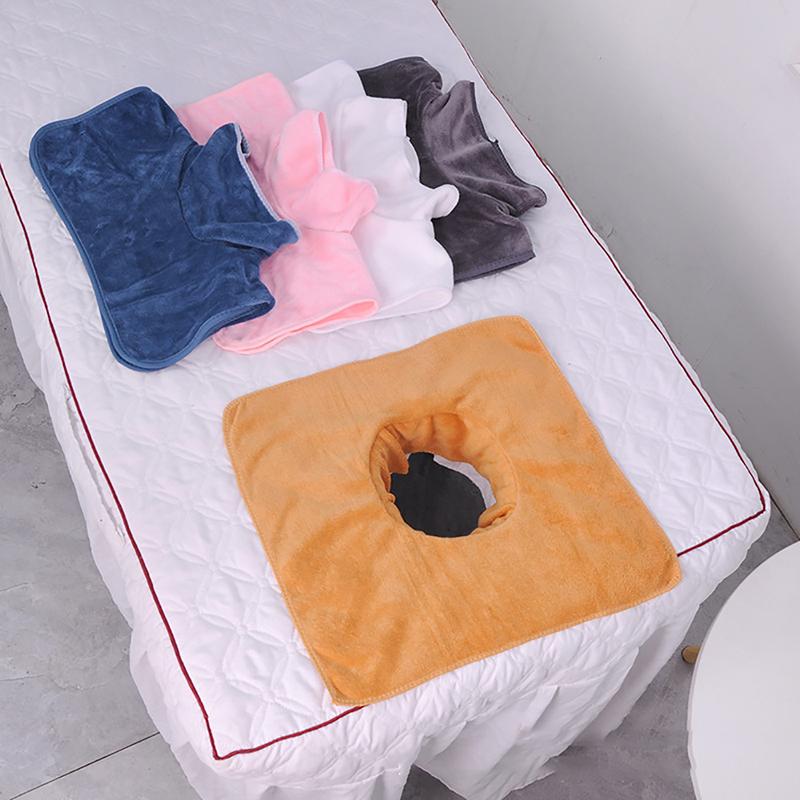 35*35 Cm Thickened Beauty Spa Massage Table Planking Face Towel With Hole Bed Bandana