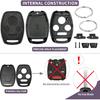 2 Pack Key Fob Shell Replacement for Honda Accord 2003-2012 / Civic EX 2006-2013 / Pilot 2009-2015 / CR-V 2005-2006 4 Button Car Keyless Entry Remote