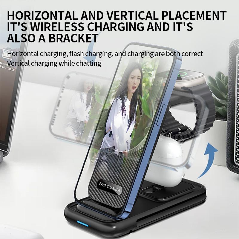 Новое магнитное беспроводное зарядное устройство «четыре в одном» для беспроводной зарядки мобильного телефона с разъемом для часов