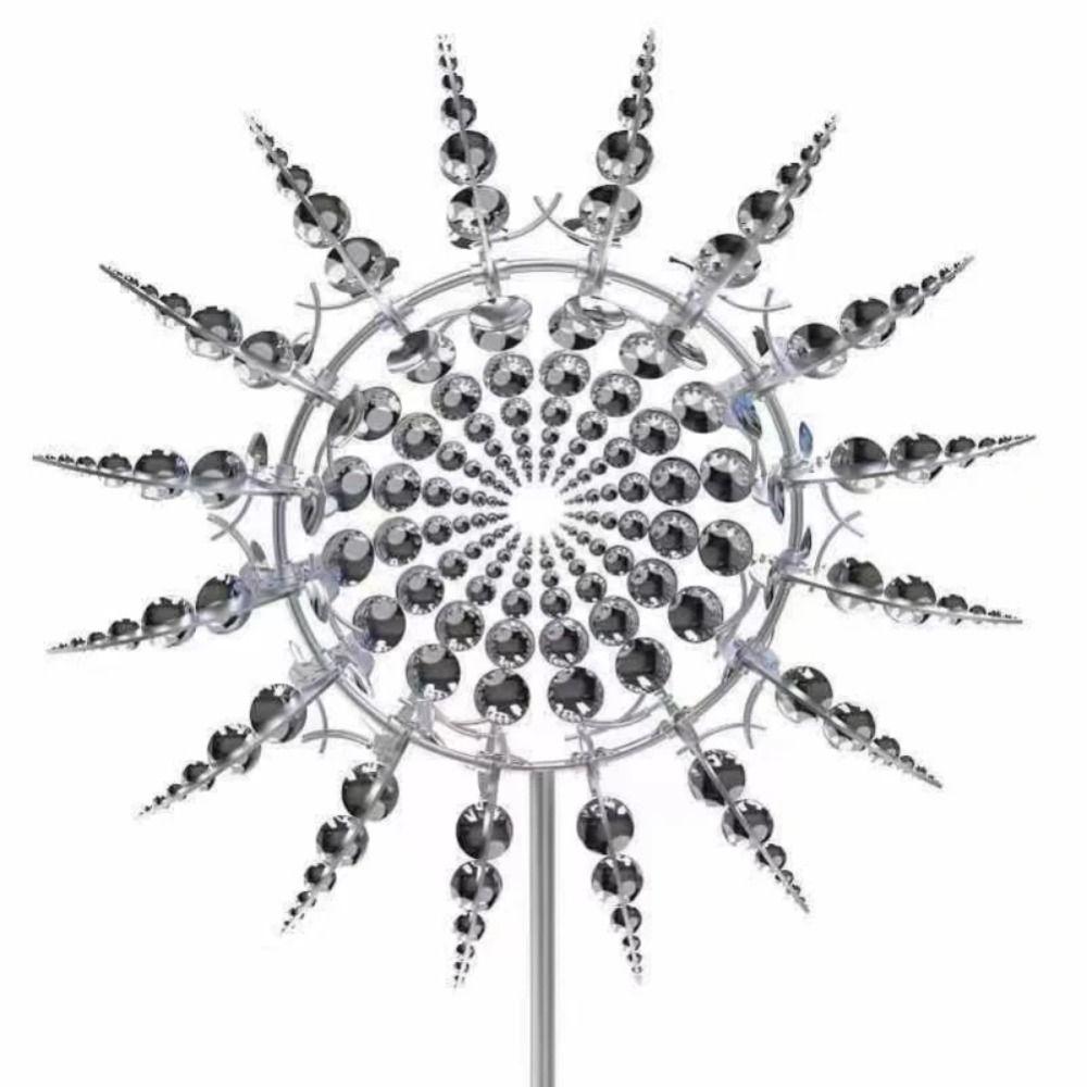 Ground Mounted Wind Spinner Wind Powered Kinetic Sculpture Metal Windmill Garden Decoration