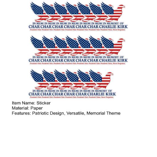 Patriotic Eagle Flag Stickers Charlie Kirk Freedom-Themed Decals for Car Laptop Skateboard Luggage Creative Patriotic Design Bumper Fridge Sticker