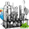 Миксер из нержавеющей стали Инструмент для смешивания коктейлей Набор из 20 акриловых предметов Соломинка Ложка Снежный стакан