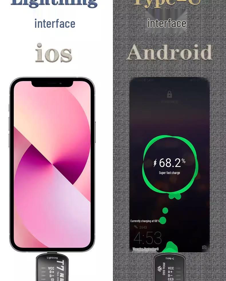 Universal Mobile Tail Plug Tester: Android & Apple Compatibility, No Disassembly Required