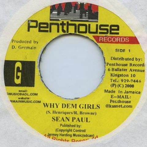 7-дюймовая пластинка SEAN PAUL - Why Dem Girls Penthouse 2000 Ямайка Регги, Ска и Даб
