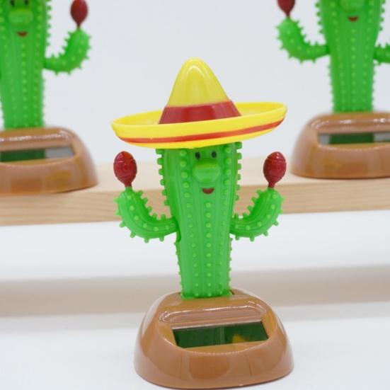 Solar Cactus Swinging Figure, Solar Powered Dance Plant for Car Dashboard Desk Shelf, Funny Bouncing Bouncing Toy for Home Office Living Room