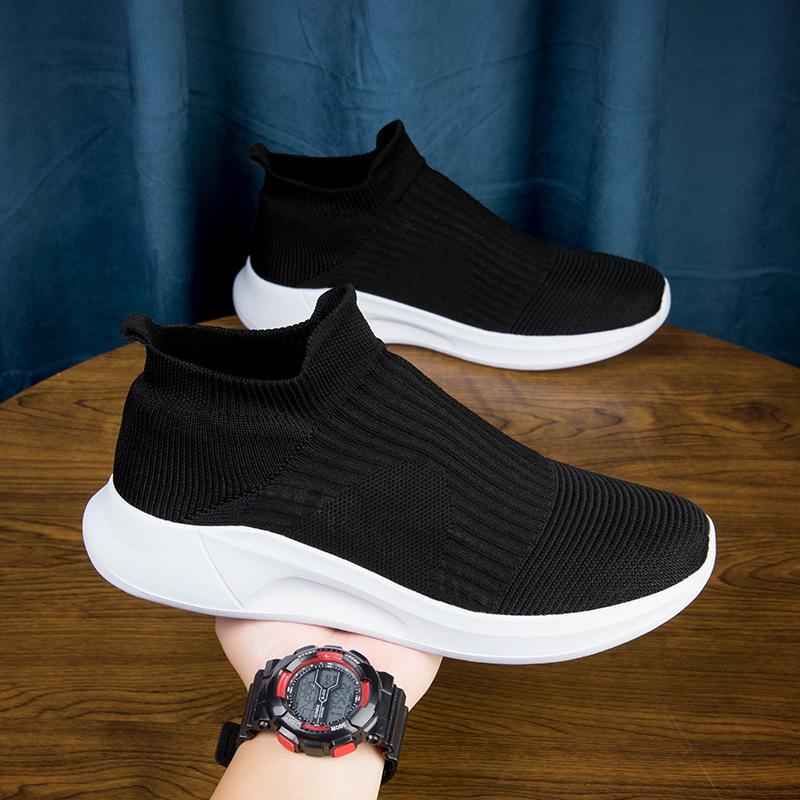 Мужские легкие кроссовки-носки из флайнита 2023 года: Дышащая, Слипоны, Повседневная спортивная обувь для весны и лета
