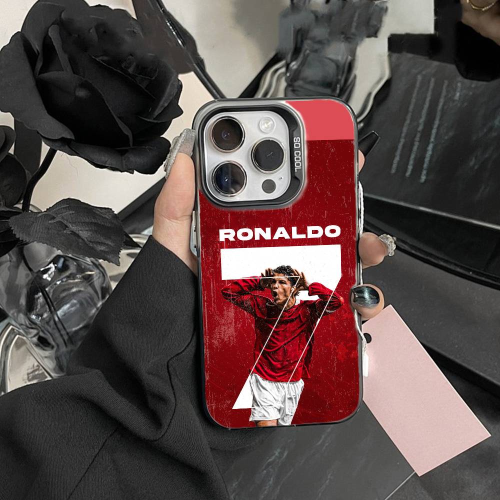 Чехол для телефона Player R-Ronaldo C-CR7 для iPhone 17,16,15,14,13,12,Pro MAX Черный Матовый Ударопрочный Чехол