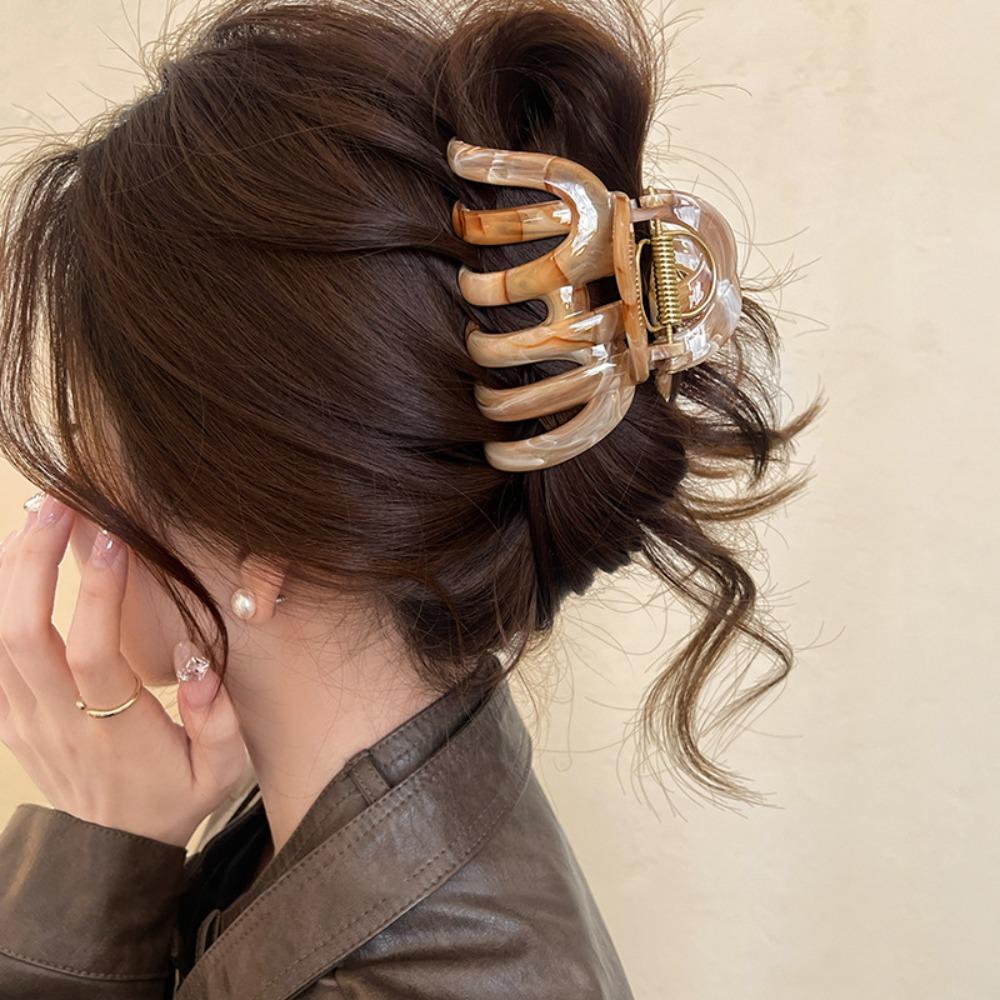 Головной убор Ацетат Волосы Краб Винтаж Тыква Акулий Коготь Изысканный Полый Геометрический Волосы Коготь Девушки