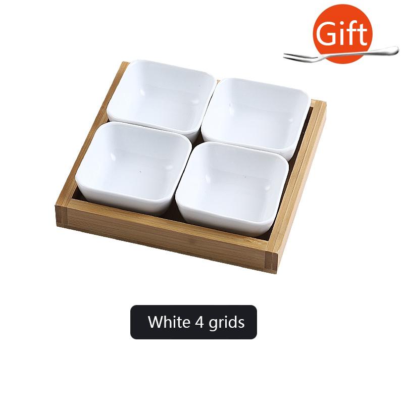 Креативные керамические тарелки для фруктовых закусок, набор для еды, японская посуда INS с подносом, сервировочные блюда, домашняя ваза для фруктов, поднос для закусок