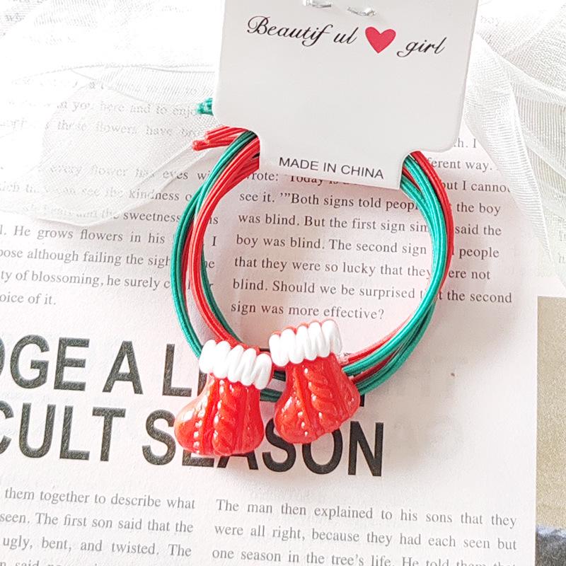 Резинки для волос «Санта Клаус» и «Рождественская елка» - Эластичные резинки для детей