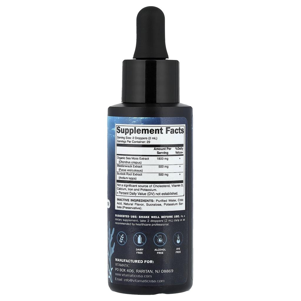 Vitamatic, Sea Moss Liquid, Mixed Citrus Berries, 59 ml (2 fl oz)