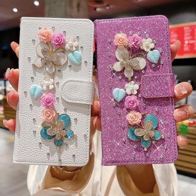 Чехол-кошелек-кошелек с блестящими кристаллами и стразами для Iphone 14 Pro Max 13 12 11 Xr Xs X 7 8 Plus Se 2022, блестящий чехол для карт Solt