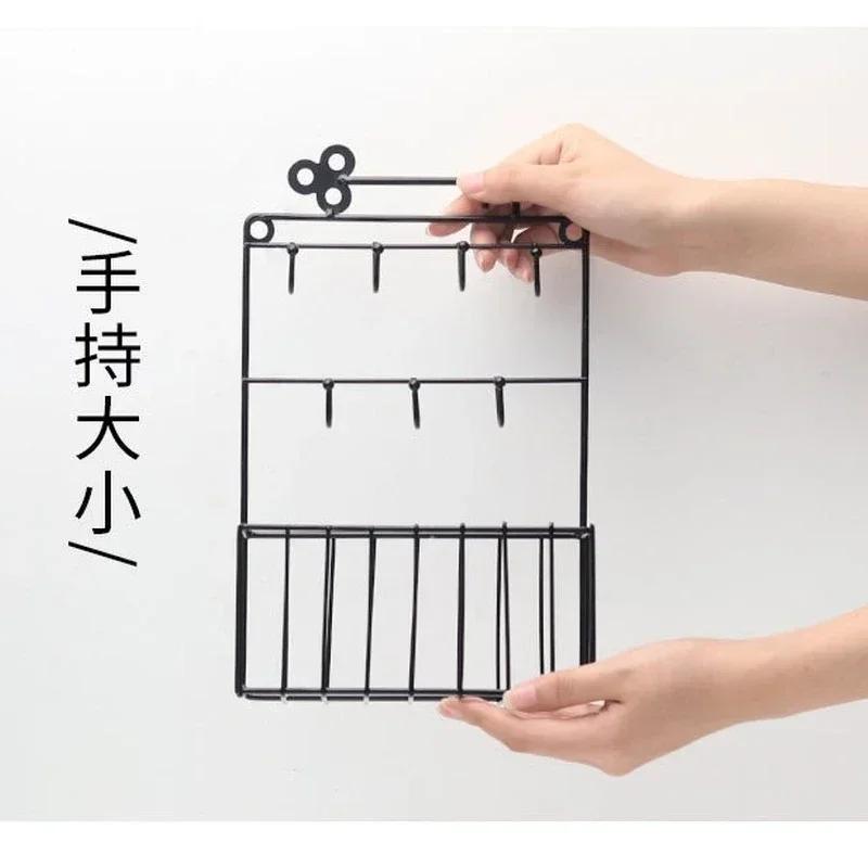 Корзина для хранения на кухне, металлический крючок для ключей, железный декоративный настенный крючок, украшения для дома, полки, аксессуары, принадлежности, украшения