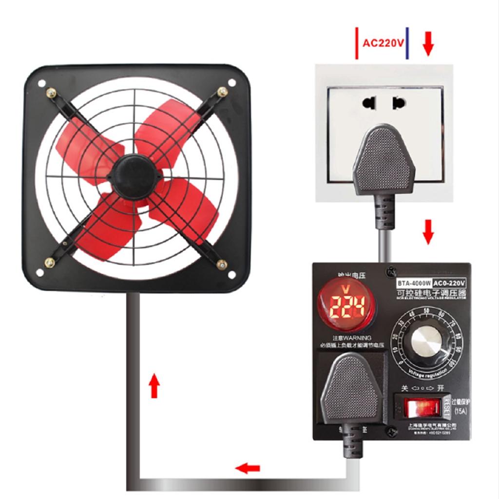 4000W Variable Voltage Regulator Motor Speed Fan Control Controller AC 220V