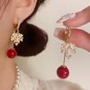 Модные блестящие серьги-подвески в виде листьев из красного бисера со стразами для женщин и девочек, легкие роскошные серьги-гвоздики, ювелирные изделия в подарок