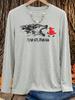 Women's Long Sleeve Tee with Wolf Print & Red Flag Graphic, Crew Neck Soft Casual Pullover for Commute Vacation Outdoor Daily, Gift, Local Shipping