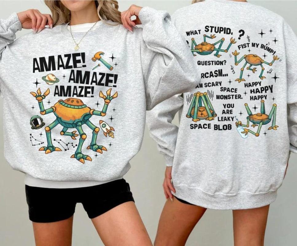 Смешная толстовка с круглым вырезом Amaze Amaze Amaze Толстовка с книгой 'Молитва 'Радуйся, Мария'' Ретро-толстовка с длинным рукавом 'Инопланетянин' Подарок для любителей научной фантастики Смешная футболка