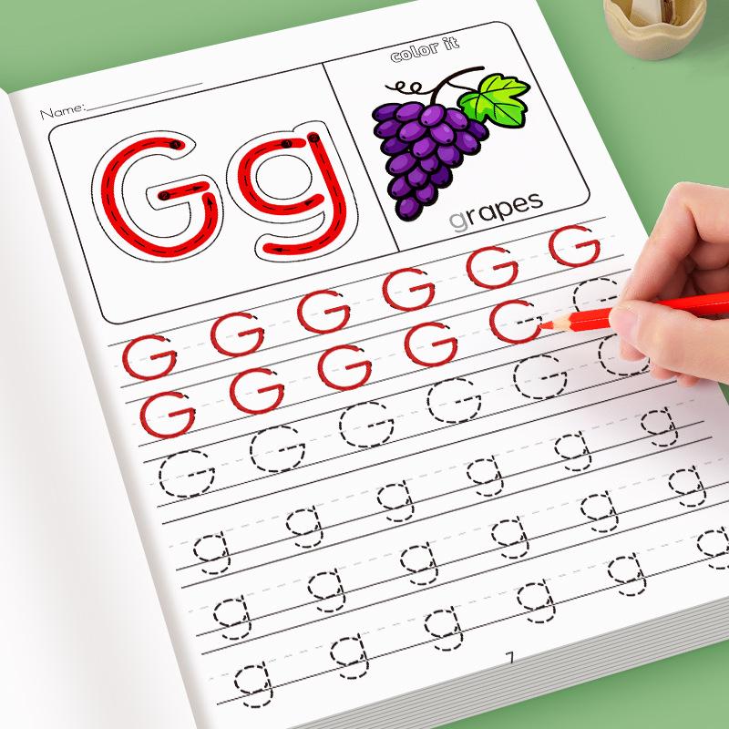 32-Page English Alphabet Writing Workbook with Colorful Letter Practice-A-Z Lowercase&Uppercase,Tracing,Educational Learning Aid