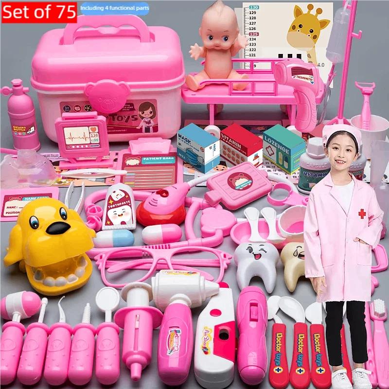 WizKidz Doctor Nurse Role Play Set Medical Tools With Stethoscope & Injectors In A Pretend Play Trolley Box Ideal Gift for Kids