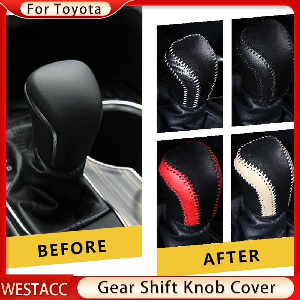 Чехол из натуральной кожи с автомобильными ошейниками, ручка переключения передач, чехол для Toyota Camry 70 Corolla AT