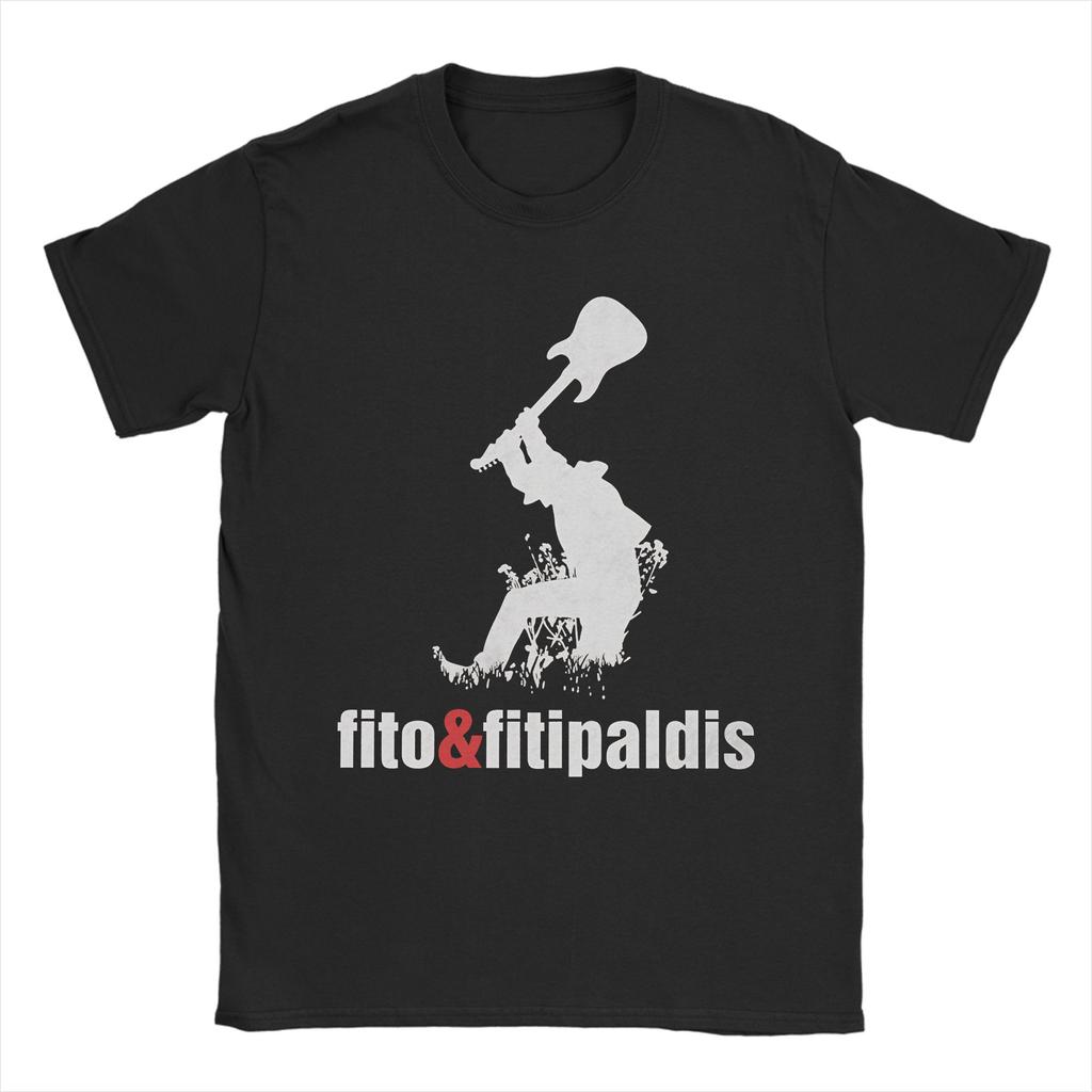 Унисекс Fitos Fitipaldis Группа Группа Рок Испанские Футболки Хлопковая Одежда Модные Футболки с Коротким Рукавом и Круглым Вырезом Классическая Футболка