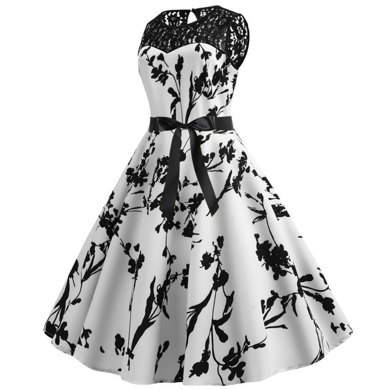 Платье-халат без рукавов с кружевной отделкой в стиле ретро - новинка, горячая распродажа