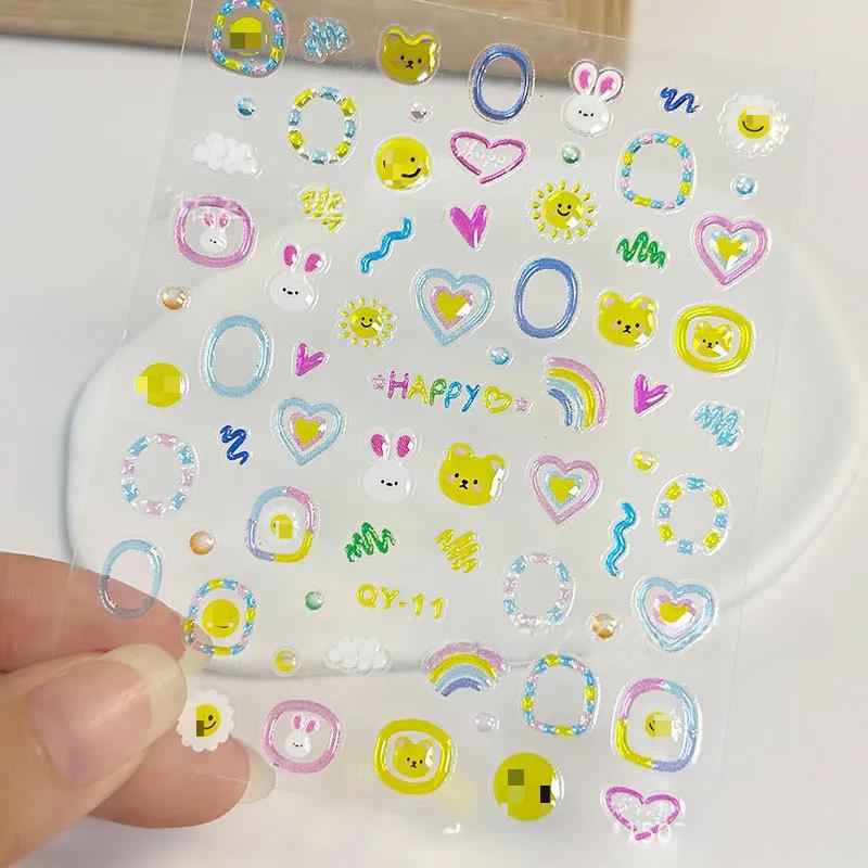 3D желейные наклейки для ногтей, прозрачные, милые, кавайные, медузы, нейл-арт, наклейки в стиле Ins, океанская тема, скрапбукинг, детская игрушка