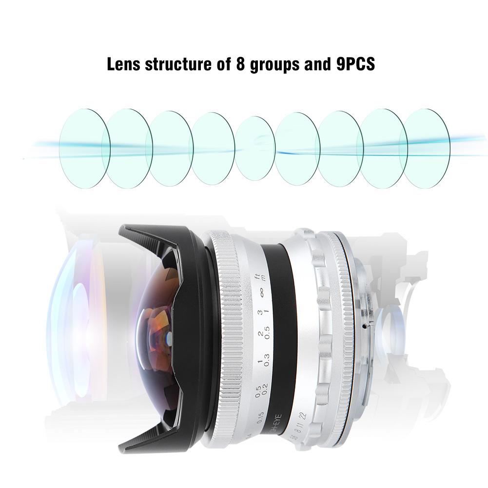 7.5MM F2.8 Fisheye беззеркальный объектив для камеры Optimize Imaging Brass Mount M43 для Olympus E M5