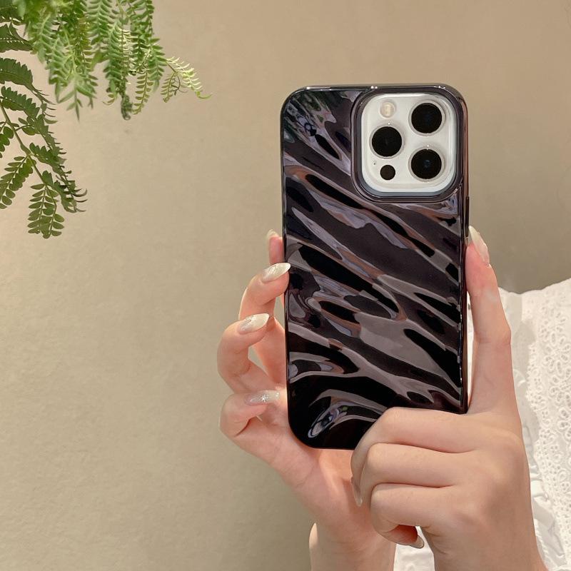 3D Гальванизированный Чехол с Текстурой Морщин для iPhone 16 Pro Max, Совместим с Apple 15/14/13, Премиальное Ощущение