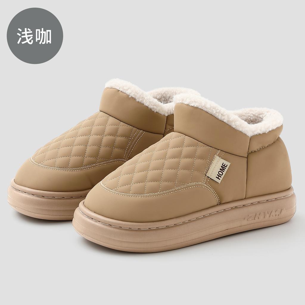 Waterproof Bag and Cotton Slippers Winter Velvet Warm Middle-aged and Elderly Home Thick Bottom Non-slip Outer Wear Cotton Mop