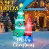 5.9FT Xmas Holiday Inflatable Yard Decoration LED Lit Christma Tree Gnome Set Lawn Garden Toy Supplies Home Decor Ornaments Gift
