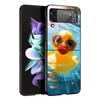 Rubber Ducks Swimming Pool Black Phone Case For Samsung ZFlip7 ZFlip6 ZFlip5 ZFlip4 ZFlip3 5G Hard Protective Galaxy Z Flip 3 4