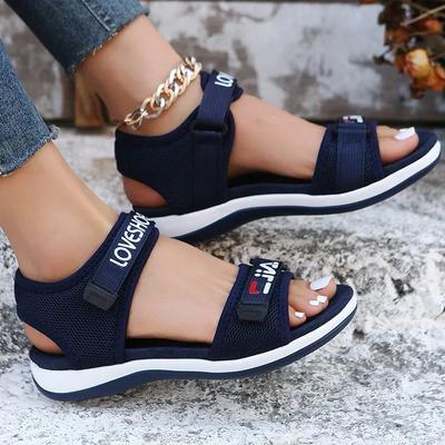 Женские спортивные плоские сандалии, Модная обувь, сетчатые кроссовки для ходьбы, бега, пляжа, тренд