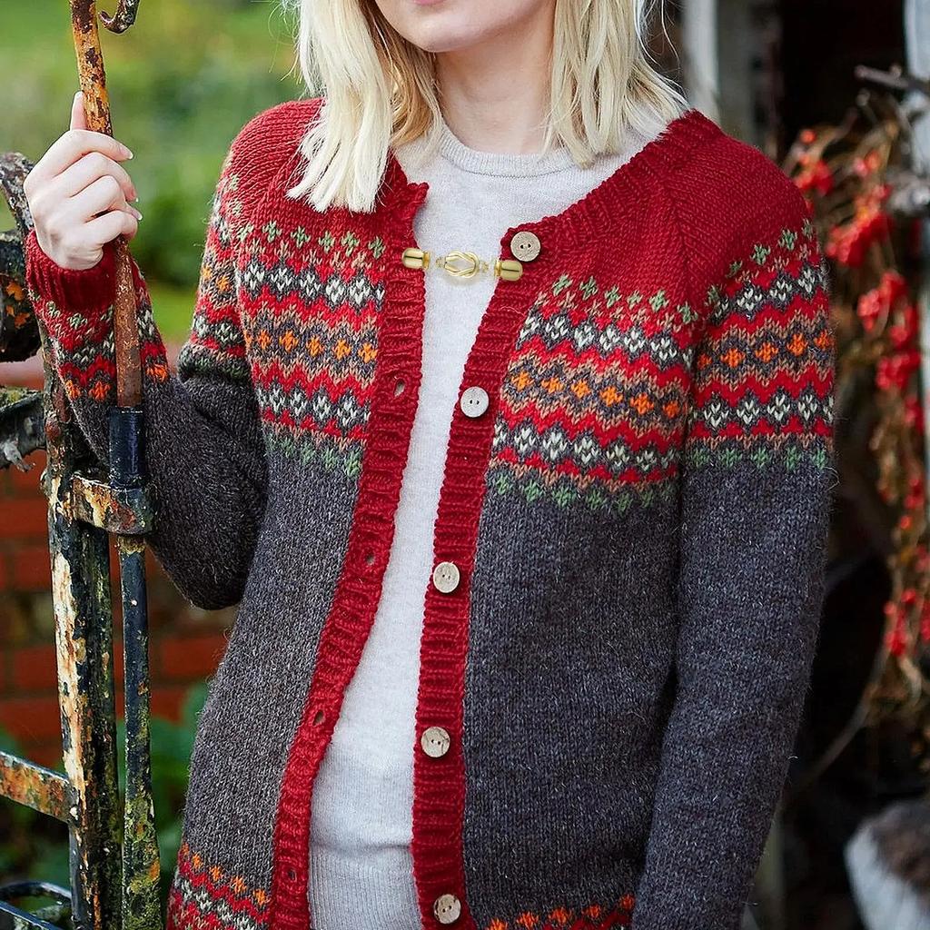 Retro Sweater Pin Temperament Cardigan Scarf Button Women's Shawl Collar Clip Anti-exposure Brooch